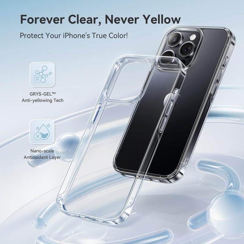 CASEKOO for iPhone 15 Pro Case Crystal Clear, [Never Yellow Technology] [Military-Grade Protection] Transparent Slim Cover Women Men for iPhone 15 Pro Phone Case 6.1 inch, Clear - Image 2